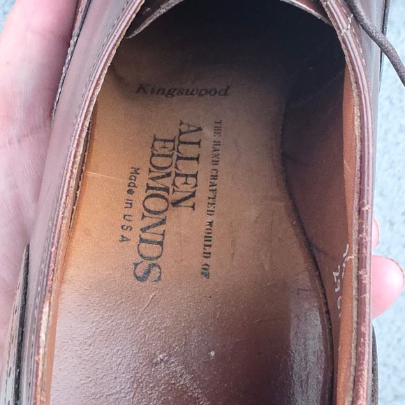 Allen Edmonds Kingswood Wingtip‎ Brown Leather Dress Shoes Mens Size 9.5 C main image 4